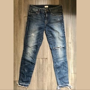 MOTHER undone hem looker ankle